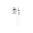 Pemberly Row Modern Glass Wall Sconce in Clear/Polished Nickel