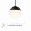 Pemberly Row 1-Light Metal and Glass Pendant Light in Opal/Satin Brass