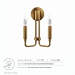 Pemberly Row Modern 2-Light Iron Metal Wall Sconce in Satin Brass