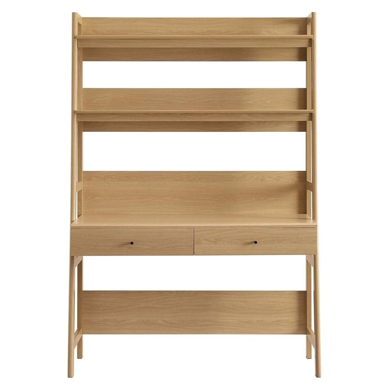 Pemberly Row Modern Particleboard and MDF Office Desk in Oak