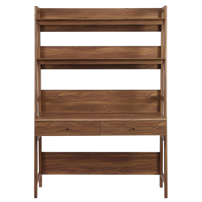 Pemberly Row Modern Particleboard and MDF Office Desk in Walnut