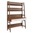 Pemberly Row Particleboard and MDF Office Desk in Walnut/White