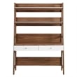 Pemberly Row Particleboard and MDF Office Desk in Walnut/White