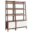 Pemberly Row Particleboard and MDF Bookshelves in Walnut/White (Set of 2)