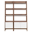 Pemberly Row Particleboard and MDF Bookshelves in Walnut/White (Set of 2)