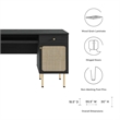 Pemberly Row Particleboard and Laminate Office Desk in Black