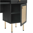 Pemberly Row Particleboard and Laminate Office Desk in Black
