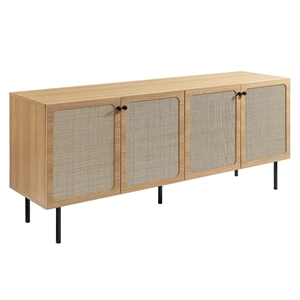 Pemberly Row Modern Particleboard and Laminate Sideboard in Oak