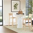 Pemberly Row Saddle Seat Bar Stools Set of Two in Unfinished Solid Rubberwood