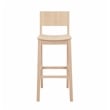 Pemberly Row Saddle Seat Bar Stools Set of Two in Unfinished Solid Rubberwood