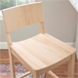 Pemberly Row Saddle Seat Bar Stools Set of Two in Unfinished Solid Rubberwood