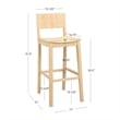 Pemberly Row Saddle Seat Bar Stools Set of Two in Unfinished Solid Rubberwood