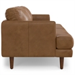 Pemberly Row Mid-Century 90inch Wide Sofa in Caramel Brown Genuine Leather