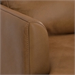 Pemberly Row Mid-Century 90inch Wide Sofa in Caramel Brown Genuine Leather