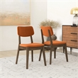 Pemberly Row Velvet Dining Room&Kitchen Chair - Burnt Orange (Set of 2)