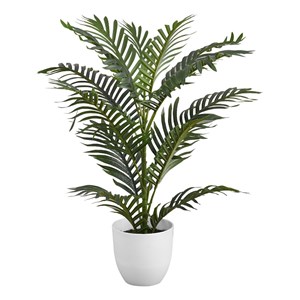 Pemberly Row Artificial Plant - 28&quot Tall Indoor Floor Potted - Green Leaves