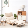 Pemberly Row Foldable Metal & Fabric Sofa Reclining Chair in White