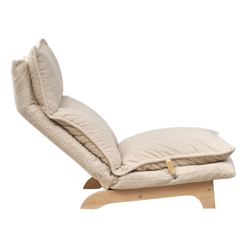 Pemberly Row Foldable Metal & Fabric Sofa Reclining Chair in White