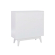 Pemberly Row Bookcase 3 Open Shelves 2 Sliding Door Panels in White