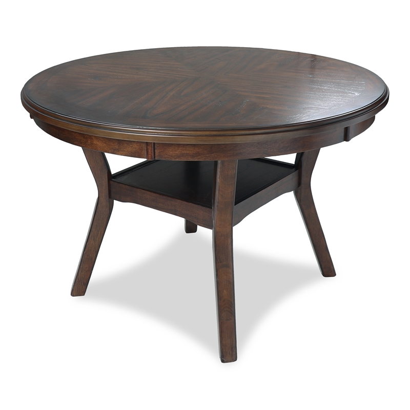 Pemberly Row 5-Piece Transitional Wood Dining Set in Cherry Finish