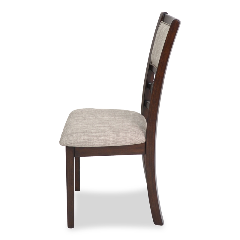 Pemberly Row 5-Piece Transitional Wood Dining Set in Cherry Finish