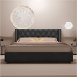 Pemberly Row 4-Drawer Velvet Queen Size Platform Bed in Black