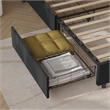 Pemberly Row 4-Drawer Velvet Queen Size Platform Bed in Black
