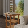 Pemberly Row Modern Chesterfield Wood & Cane Accent Table in Brown