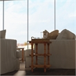 Pemberly Row Modern Chesterfield Wood & Cane Accent Table in Brown