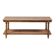 Pemberly Row Modern Chesterfield Wood & Cane Coffee Table in Brown