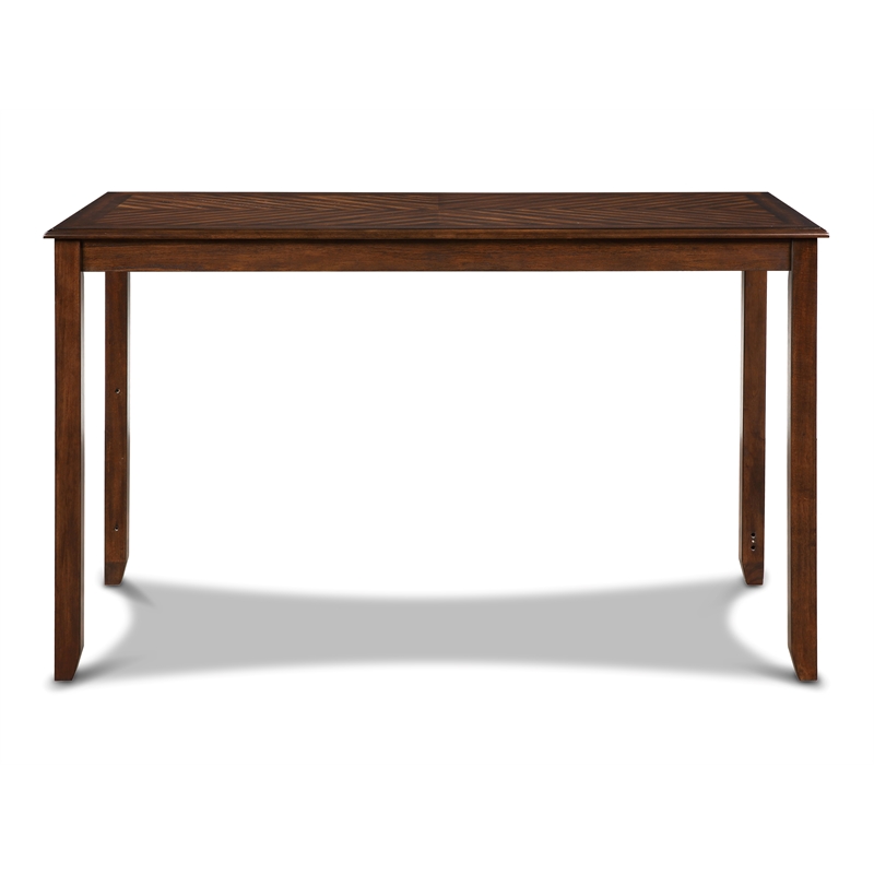 Pemberly Row 5-Piece Rectangle Wood & Fabric Counter Set in Cherry