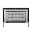 Pemberly Row Modern Solid Wood King Size Lighted Bed in Silver