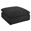 Pemberly Row Upholstered Boucle Fabric & Solid Wood Ottoman in Black