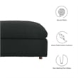 Pemberly Row Upholstered Boucle Fabric & Solid Wood Ottoman in Black