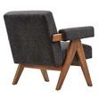 Pemberly Row Upholstered Modern Heathered Fabric Armchair in Dark Gray