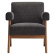 Pemberly Row Upholstered Modern Heathered Fabric Armchair in Dark Gray