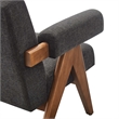 Pemberly Row Upholstered Modern Heathered Fabric Armchair in Dark Gray