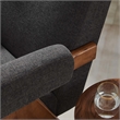 Pemberly Row Upholstered Modern Heathered Fabric Armchair in Dark Gray