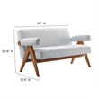 Pemberley Row Upholstered Light Gray Loveseat Rectangular Ergonomic 59