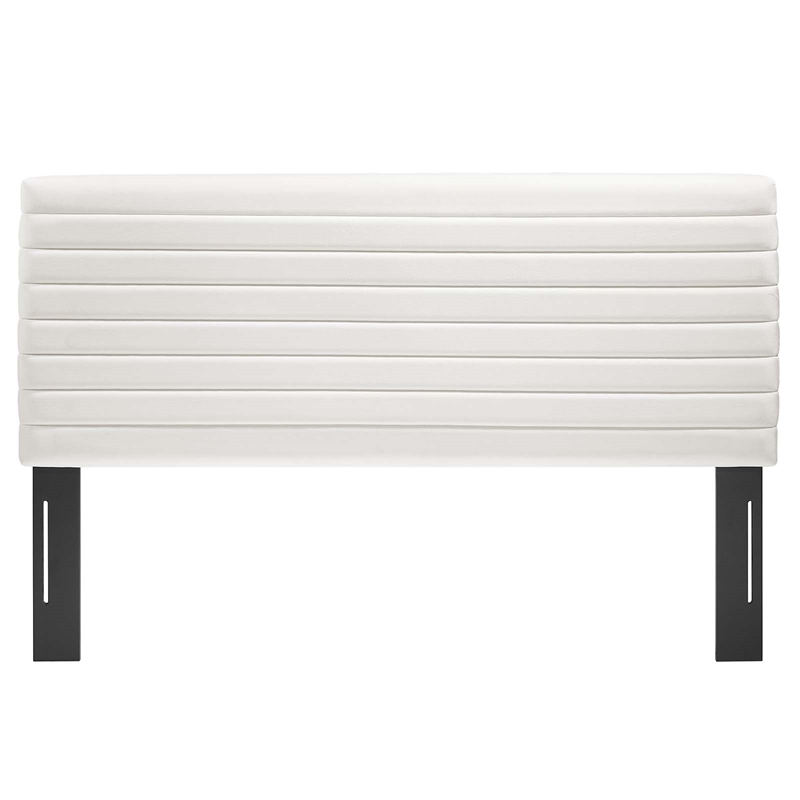 Pemberly Row Upholstered Wood King/California King Headboard in White
