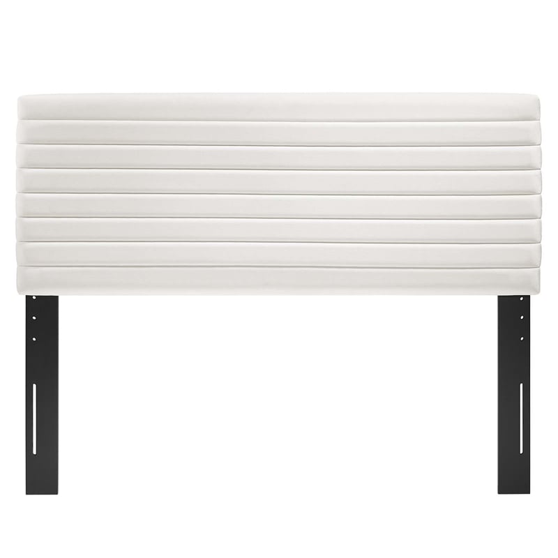 Pemberly Row Upholstered Wood King/California King Headboard in White