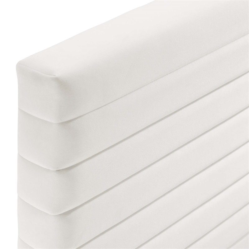 Pemberly Row Upholstered Wood King/California King Headboard in White