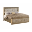 Pemberly Row Modern 4Pc Queen Bedroom Set made with Wood in Gold Finish