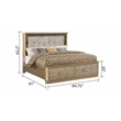 Pemberly Row Modern 4Pc Queen Bedroom Set made with Wood in Gold Finish