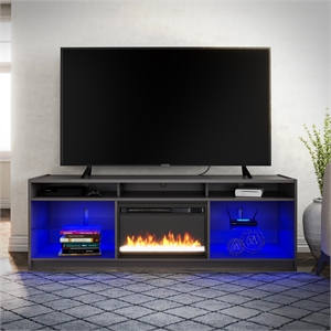 Pemberly Row Fireplace TV Stand - TVs up to 75&quot in Graphite Gray
