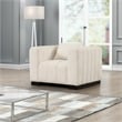 Pemberly Row 3-PC Living Room Furniture Velvet Sofa+Loveseat+Armchair Set-Beige