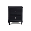 Pemberly Row Contemporary Solid Wood 2-Drawer Nightstand in Black