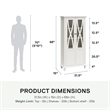 Pemberly Row Modern Tall Accent Cabinet with Glass Doors in White