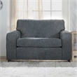 Pemberly Row Modern Polyester Fabric Cuddle Chair in Ash Gray