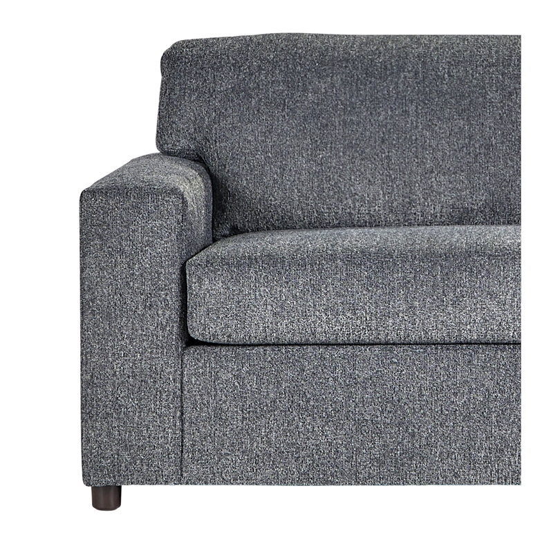 Pemberly Row Modern Polyester Fabric Cuddle Chair in Ash Gray